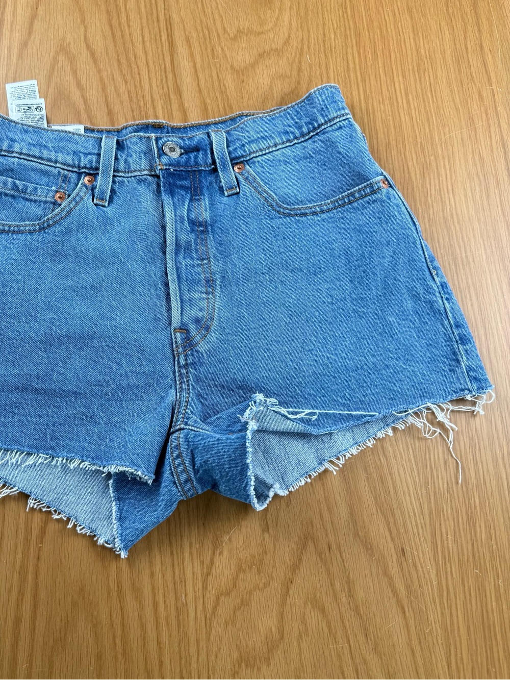 Levi's 501 Original Shorts Womens 28 Blue Denim High Rise Cutoff 563270458 New